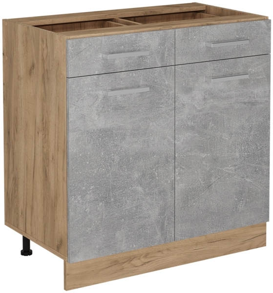 Küchenunterschrank R-Line Beton 80 cm ohne Arbeitsplatte Vicco