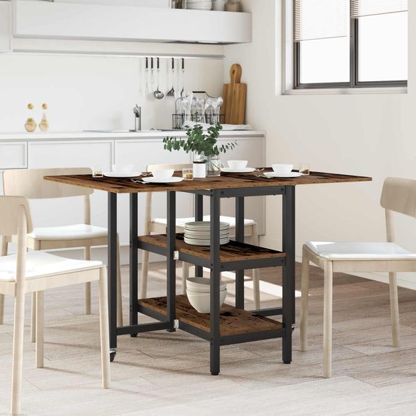 vidaXL Esstisch 122 x 80 x 76,5 cm Holzwerkstoff Altholz Rechtwinklig 8006041
