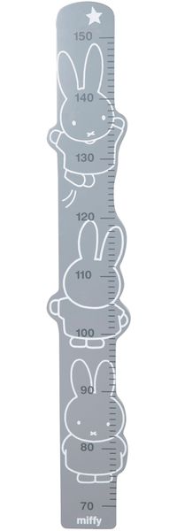 roba Messlatte 'miffy®' - bedruckt - Skala von 70 cm bis 150 cm für Kinder - Weiß / Grau / Anthrazit