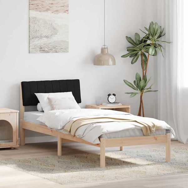 vidaXL Bettgestell Braun und Schwarz 75 x 190 cm Massivholz Kiefer 878721