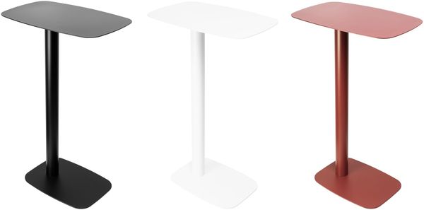 Natural Goods Berlin 1x Beistelltisch Lucia - Laptop Beistelltisch Metall Schwarz - Laptoptisch Für Couch - Laptop Couchtisch Klein - Sofatisch C-Form - Kaffeetisch Zum Unterschieben - Side Table