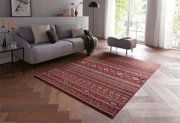 TaraCarpet Teppich Moderner Orientteppich New Oriental Karatschi, rechteckig, Höhe: 9 mm, Wohnzimmer, Schlafzimmer, Esszimmer, Karatschi rot 140x200