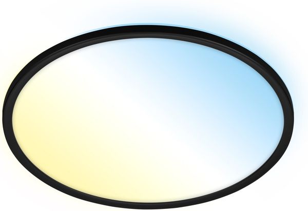 Briloner 'SLIM' LED-Deckenleuchte, Kunststoff schwarz, 42 x 2.9 cm, dimmbar mit Fernbedienung