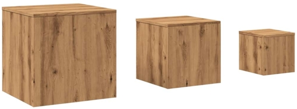 vidaXL Beistelltische 3 Stk. Artisan-Eiche Holzwerkstoff 856677