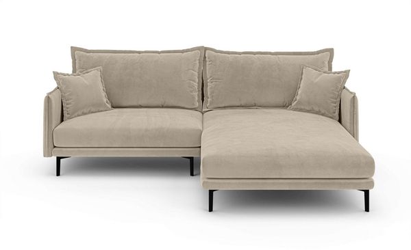 Home affaire Ecksofa ALEXANDRIA mit Recamiere rechts oder links bestellbar, moderne Bezüge, L-Form mit Wellenunterfederung, Maße: B/H/T 246/86/190 cm