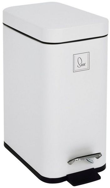 SVITA Mülleimer STM5, Treteimer, Kosmetikeimer, Softclose, 5L, Stahl pulverbeschichtet Weiß