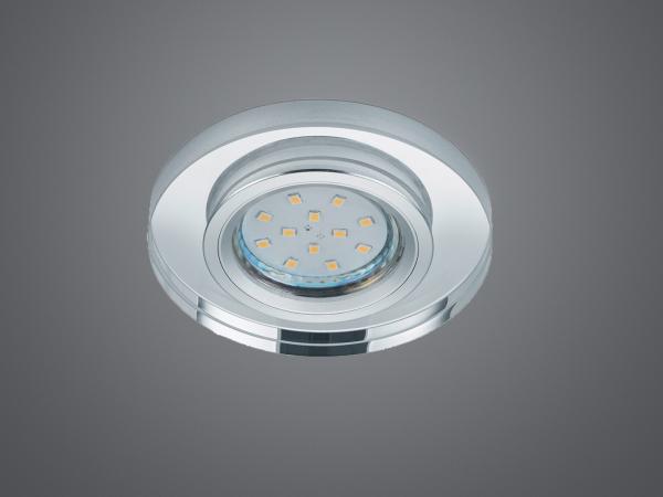 TRIO Leuchten LED Einbaustrahler, Dimmfunktion, LED wechselbar, Warmweiß, Decken-einbauleuchte, Einbau Decken-spots dimmbar, Silber Ø 9cm