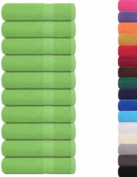 vidaXL Duschtücher 10 Stk. Apfelgrün 70x140 cm 360 g/m² 100% Baumwolle 137027