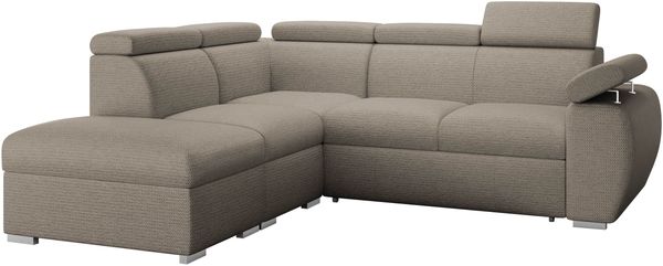 Ecksofa Boston 2RR1P mit Einstellbare Kopfstützen (Farbe: Aragon 20, Seite: Links PUFAP+R+1P(65)+2R)