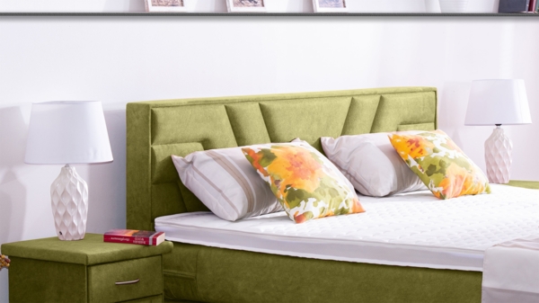 Meisterbetten Boxspringbett Terz 240x200 in DS-Apfelgrün, Matratzenbezug Nano, Komfortschaum-Topper Bild 4