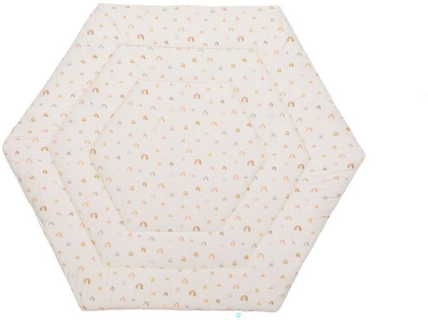 Fillikid Einlage Laufstall 6-eckig Exklusiv | Krabbeldecke Laufgitter 124 cm | Schutzeinlage Laufgitter weich gepolstert | Spieldecke waschbar | Laufgittereinlage