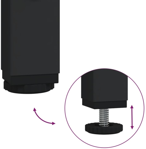 vidaXL Couchtische mit Glasplatten 2 Stk. Schwarz 50x50x45 cm Stahl 846009 Bild 7