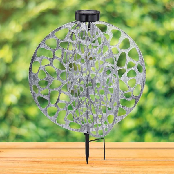 Solarleuchte Garten Scheibe Rund Solarlampe Außen Leuchte Solar mit Pflegetuch