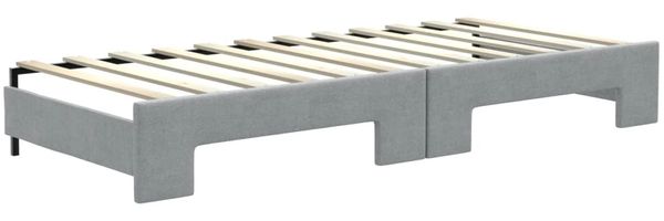 vidaXL Tagesbett Ausziehbar mit Schubladen Hellgrau 80x200 cm Stoff 3197457 Bild 6