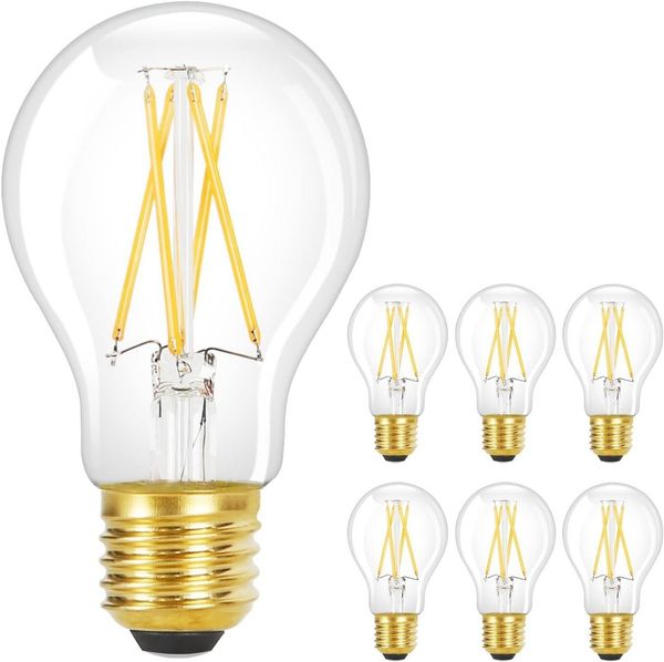 Nettlife LED-Leuchtmittel E27 Vintage A60 Glühbirne 4W 2700K Edison Energiesparlampe, E27, 6 St, Warmweiß, für Haus Hotel Bar Café
