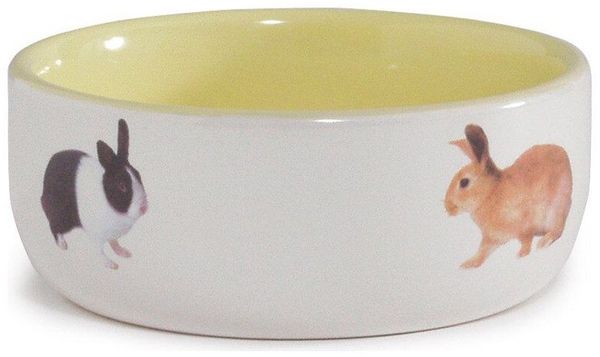 Beeztees Futternapf Kaninchen-Napf Keramik gelb