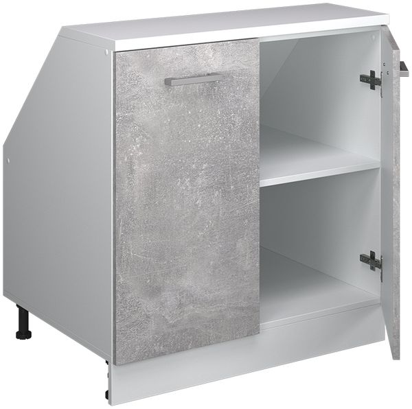 Dachschrägenschrank Rion Beton 80 x 81.6 cm mit 2 Türen, Schrankkorpus 60 cm Tiefe Vicco Bild 4