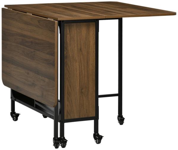 HOMCOM Klapptisch Esszimmertisch für 6 Personen, mit Ablage, für kleine Räume (Küchentisch, 1-St, Esstisch), für Wohnzimmer, Braun