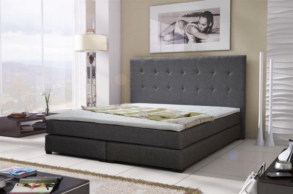 Boxspringbett AMOR Stoff Grau 160x200cm