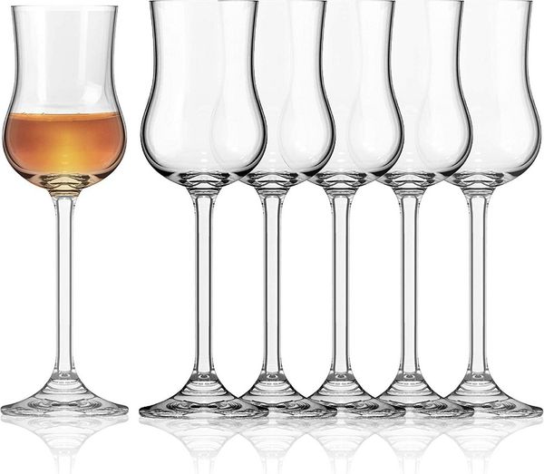 SAHM Grappaglas Grappagläser 6er Set, 85 ml Grappaglas, Edles Glas, 100% recycelbar