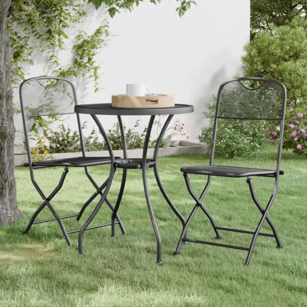 vidaXL Klappbare Gartenstühle 2 Stk. Streckgitter Anthrazit 317338