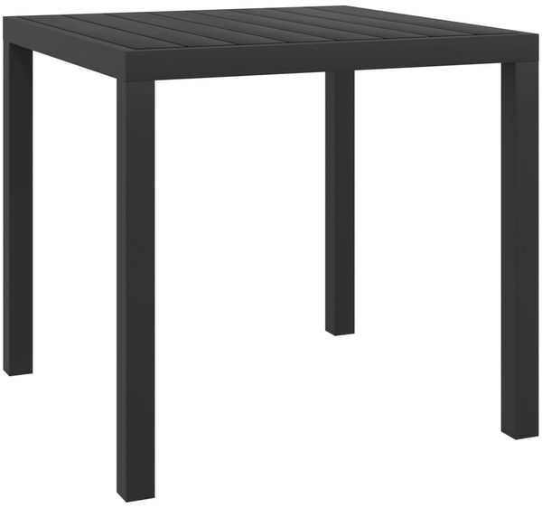vidaXL Gartentisch Schwarz 80x80x74 cm Aluminium und WPC 42790