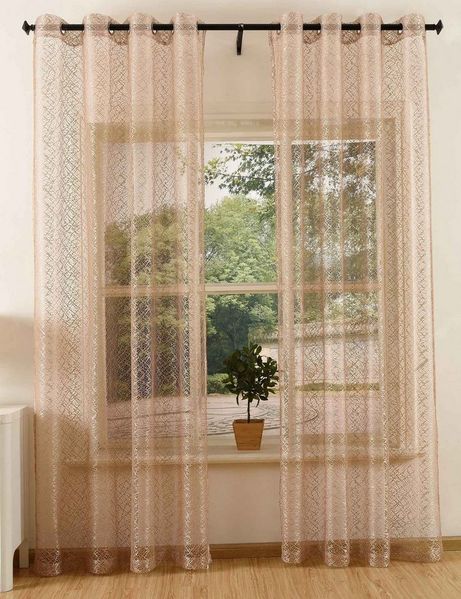 Gardinenbox Gardine (2 St), Ösen, transparent, Polyester, Netz Struktur Netzvorhang 203522
