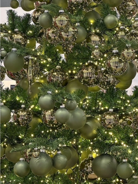 Kaemingk Weihnachtsbaumkugel, Weihnachtskugeln Glas 10cm mundgeblasen 4er Box - Grüntee matt Bild 3