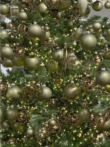 Kaemingk Weihnachtsbaumkugel, Weihnachtskugeln Glas 10cm mundgeblasen 4er Box - Grüntee matt Bild 2