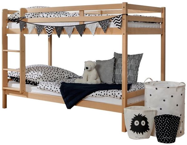 Etagenbett "Rene" 90x200 Buche massiv Natur