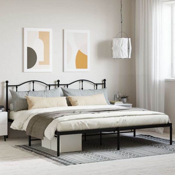 vidaXL Bettgestell mit Kopfteil Metall Schwarz 193x203 cm 353445