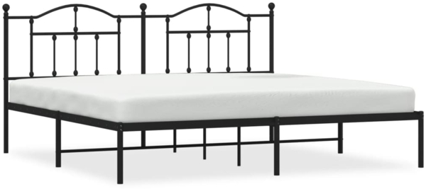 vidaXL Bettgestell mit Kopfteil Metall Schwarz 193x203 cm 353445
