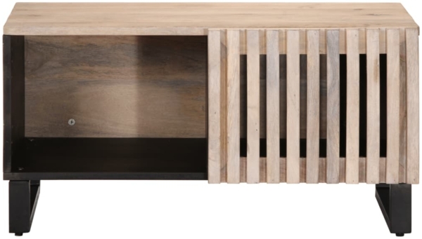 vidaXL Couchtisch Weiß 80x51x40 cm Massivholz Mango 377459