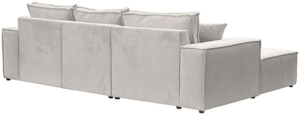 Ecksofa Sofa ALVARO inkl. QI Ladegerät Stoff Opera Velvet Schwarz Ottomane Links Bild 2