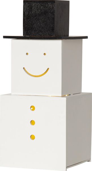 Weihnachtsleuchte Snowman Holz LED Timer H 295cm