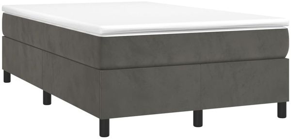 vidaXL Polsterbett mit Matratze Dunkelgrau 120x200 cm Samt, Härtegrad: H2 [3144670] Bild 3