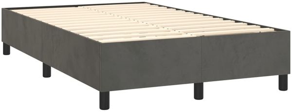 vidaXL Polsterbett mit Matratze Dunkelgrau 120x200 cm Samt, Härtegrad: H2 [3144670] Bild 4