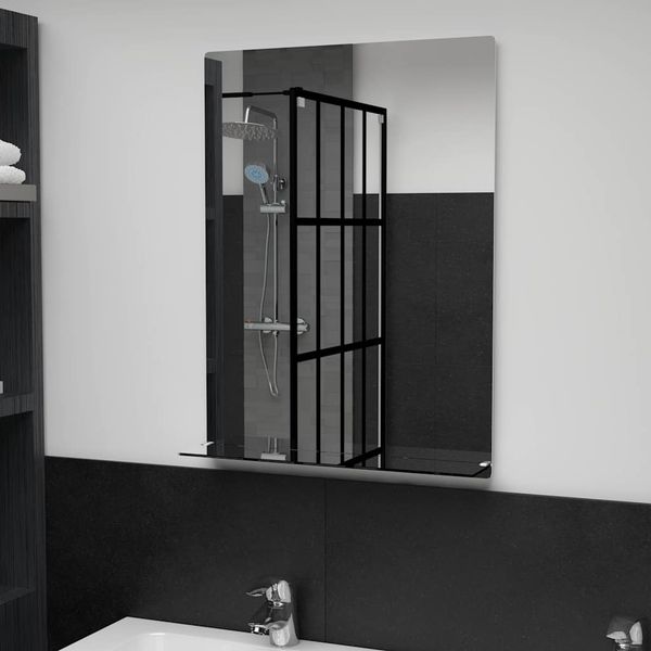 vidaXL Wandspiegel mit Regal 50×70 cm Hartglas [249440]