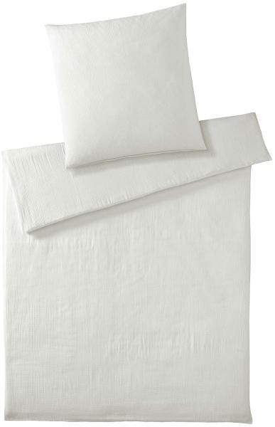 elegante Musselin Bettwäsche Smooth|135x200 cm + 40x80 cm| offwhite