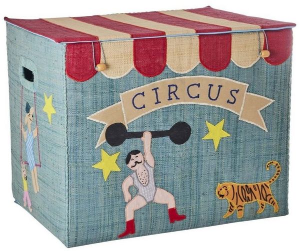rice Aufbewahrungskorb Aufbewahrungsbox Zirkus faltbar Raffia groß mit Deckel