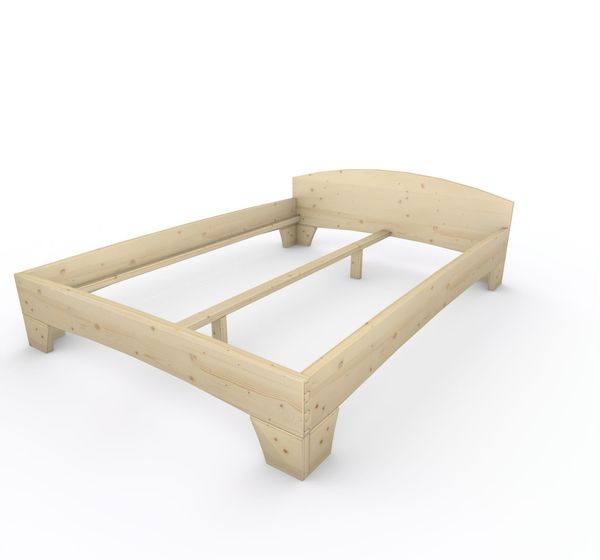 Holzbett (Fichte) "Rosi" 160 x 220 cm 38 cm mit Kopfteil Massivholzbett Bett