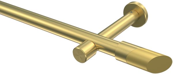 Gardinenstangen-Set Prestige Verano 100 cm, 1-läufig (ohne Ringe), 20 mm Ø Messing-Optik