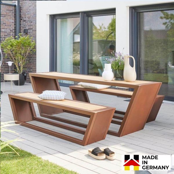 HOME DELUXE Sitzgarnitur aus Stahl und Sibirischer Lärche KOBON - Made in Germany