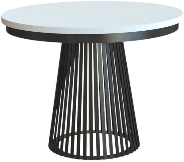Compleo Esstisch Rund, Säulengestell mit Rillenstruktur DAST (TOPSELLER), Ausziehbar Ø: 100cm