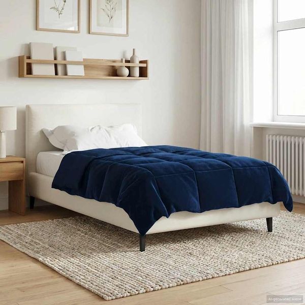 vidaXL Ganzjahresbettdecke Dunkelblau 140 x 200 cm Mikrofaser 42026050