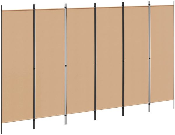vidaXL 6-teiliger Raumtrenner Beige 300 x 180 cm Stoff 42039196