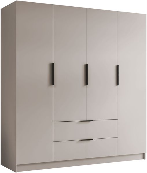 Kleiderschrank Sozor I (Farbe: Cashmere / Cashmere + Schwarz)