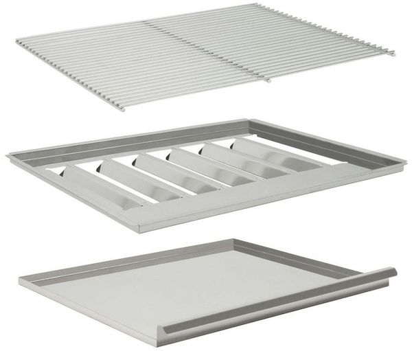 BBQ-Toro Grillrost Set, 60 x 48 cm, mit Flammenblech und Fettwanne für Gastrobräter