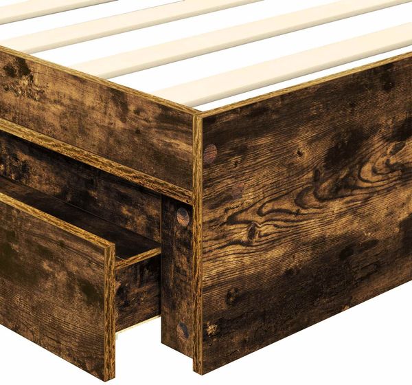 vidaXL Aufbewahrungsbett Geräucherte Eiche 90 x 190 cm Holzwerkstoff 3413142 Bild 11