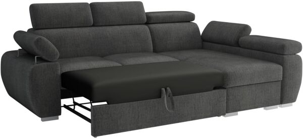 Ecksofa Boston Mini mit Schlaffunktion, Bettkasten, Einstellbare Kopfstützen (Farbe: Aragon 03, Seite: Rechts, 2r+LC) Bild 3